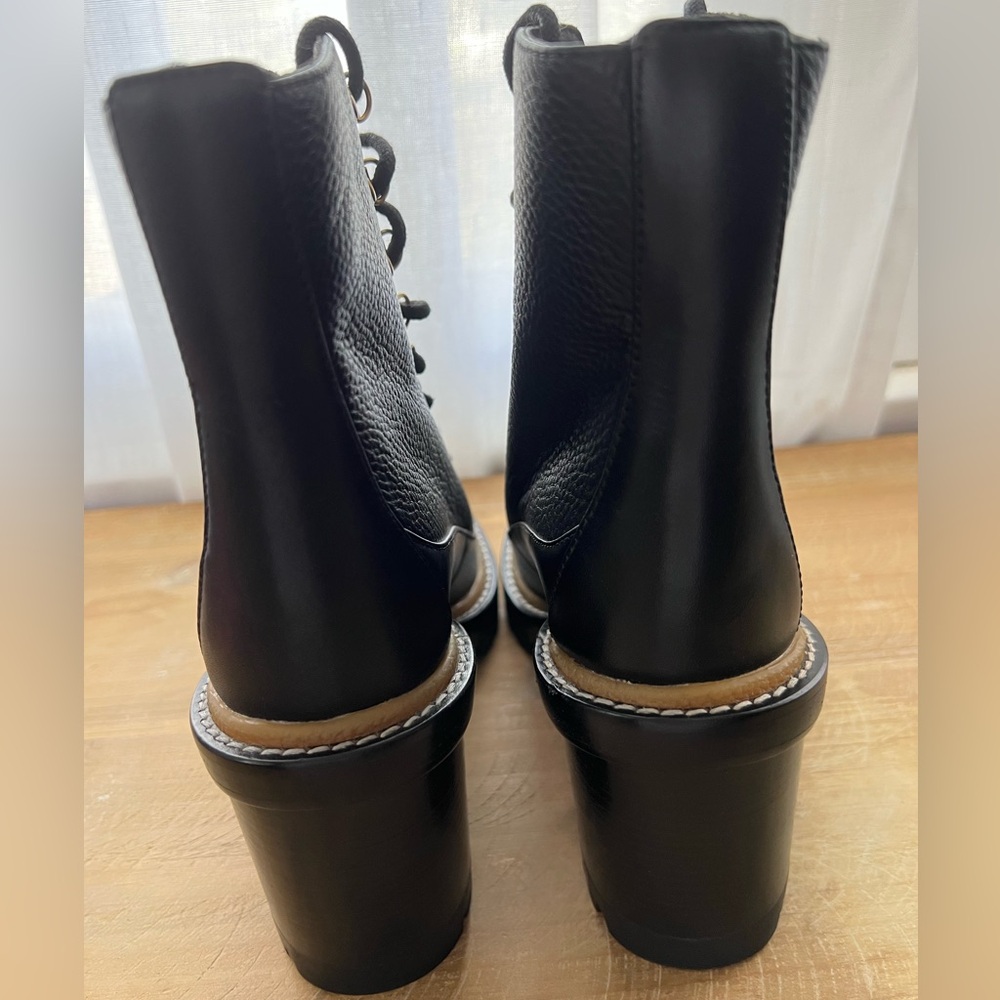 Tory Burch Miller 95mm Lug Sole Bootie Size 6 In Perfect Black New - Picture 4 of 11